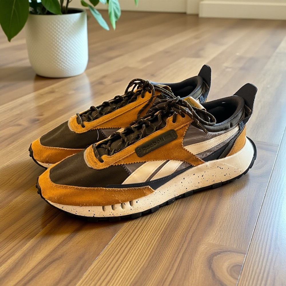 Reebok‎ Classic Leather Legacy Splatter Paint Rich Ochre Mens 14 FY7460 Sneaker